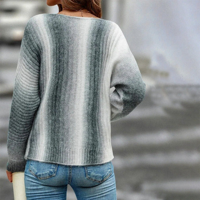 Maglione casual con stampa a gradi