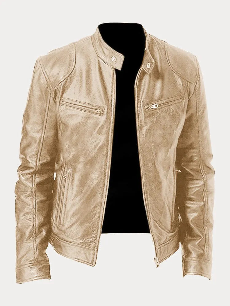 Giacca di pelle casual da uomo